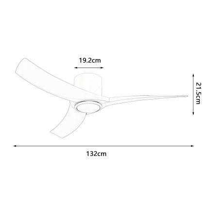 ZEVENTI - Ventilador de techo LED regulable ORBITO LED/24W/230V 3000/4000/6000K Wi-Fi Tuya negro + mando a distancia