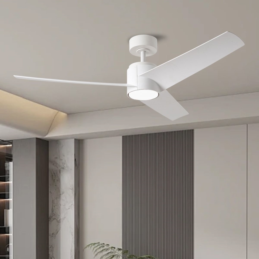 ZEVENTI - Ventilador de techo LED ORVIETO LED/18W/230V 3000/4000/6000K Wi-Fi Tuya blanco + mando a distancia