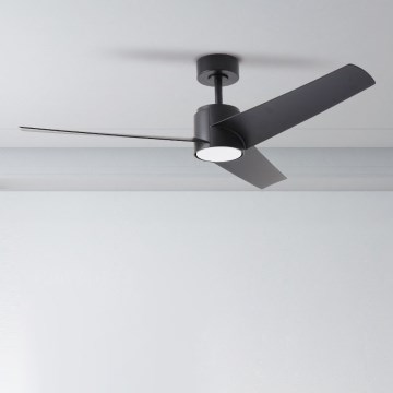 ZEVENTI - Ventilador de techo LED ORVIETO LED/18W/230V 3000-6000K Wi-Fi Tuya negro + mando a distancia