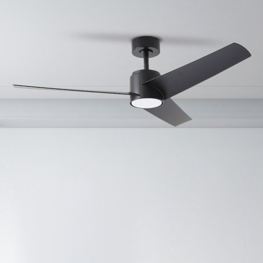 ZEVENTI - Ventilador de techo LED ORVIETO LED/18W/230V 3000-6000K Wi-Fi Tuya negro + mando a distancia