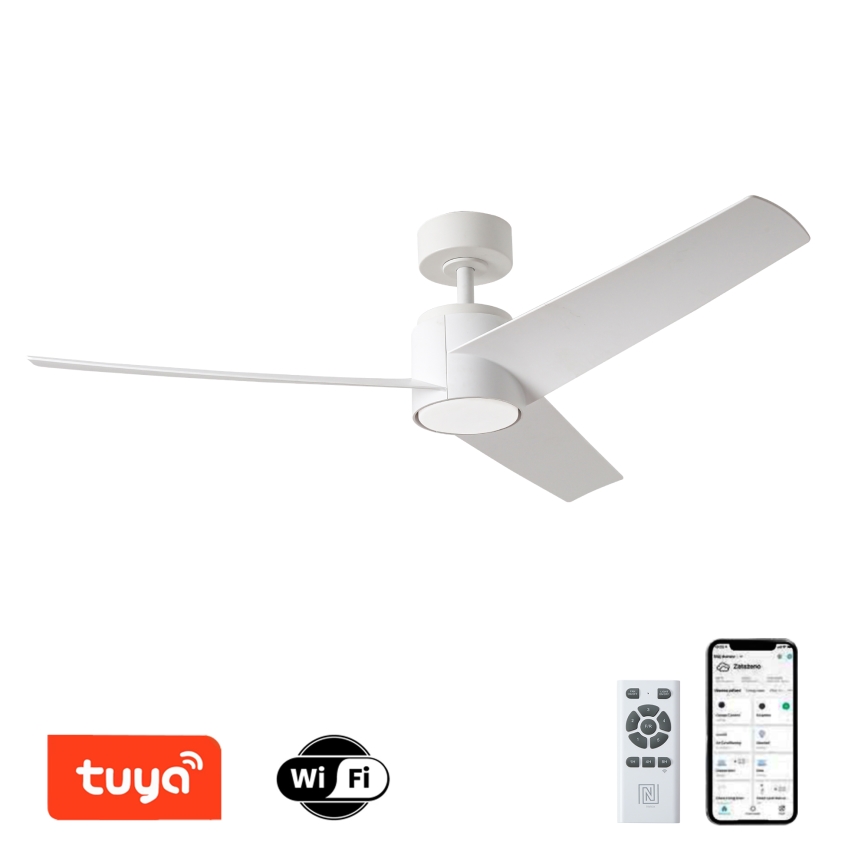 ZEVENTI - Ventilador de techo LED ORVIETO LED/18W/230V 3000-6000K Wi-Fi Tuya blanco + control remoto