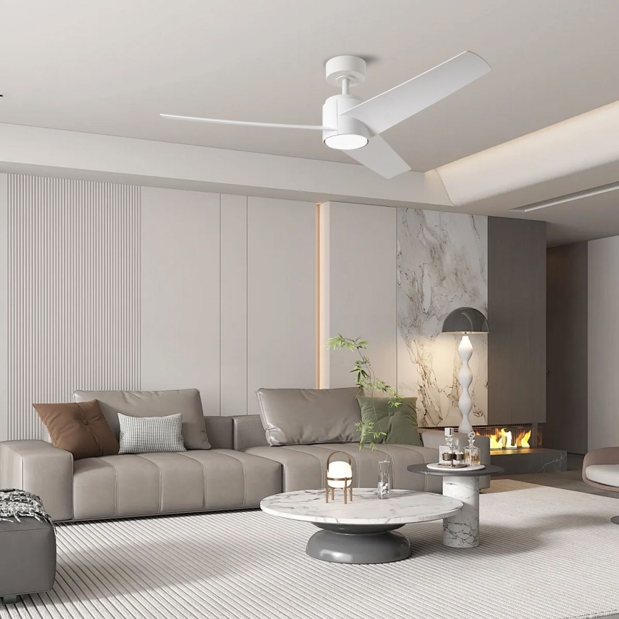 ZEVENTI - Ventilador de techo LED ORVIETO LED/18W/230V 3000-6000K Wi-Fi Tuya blanco + control remoto