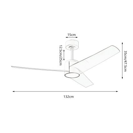 ZEVENTI - Ventilador de techo LED ORVIETO LED/18W/230V 3000-6000K Wi-Fi Tuya blanco + control remoto