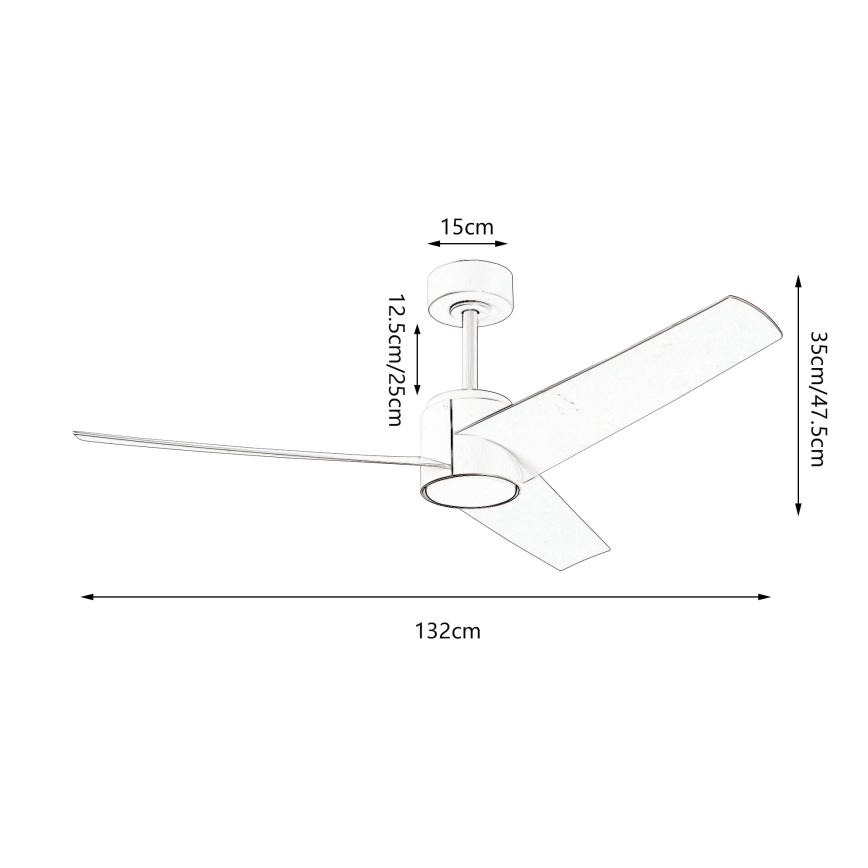 ZEVENTI - Ventilador de techo LED ORVIETO LED/18W/230V 3000-6000K Wi-Fi Tuya blanco + control remoto
