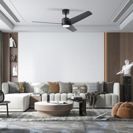 ZEVENTI - Ventilador de techo LED ORVIETO LED/18W/230V 3000/4000/6000K Wi-Fi Tuya negro + control remoto