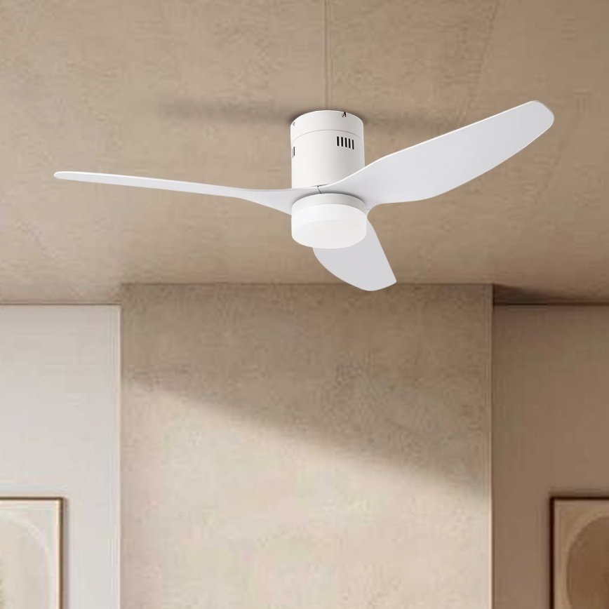 ZEVENTI - Ventilador de techo LED PADUA LED/18W/230V 3000/4000/6000K Wi-Fi Tuya blanco + control remoto