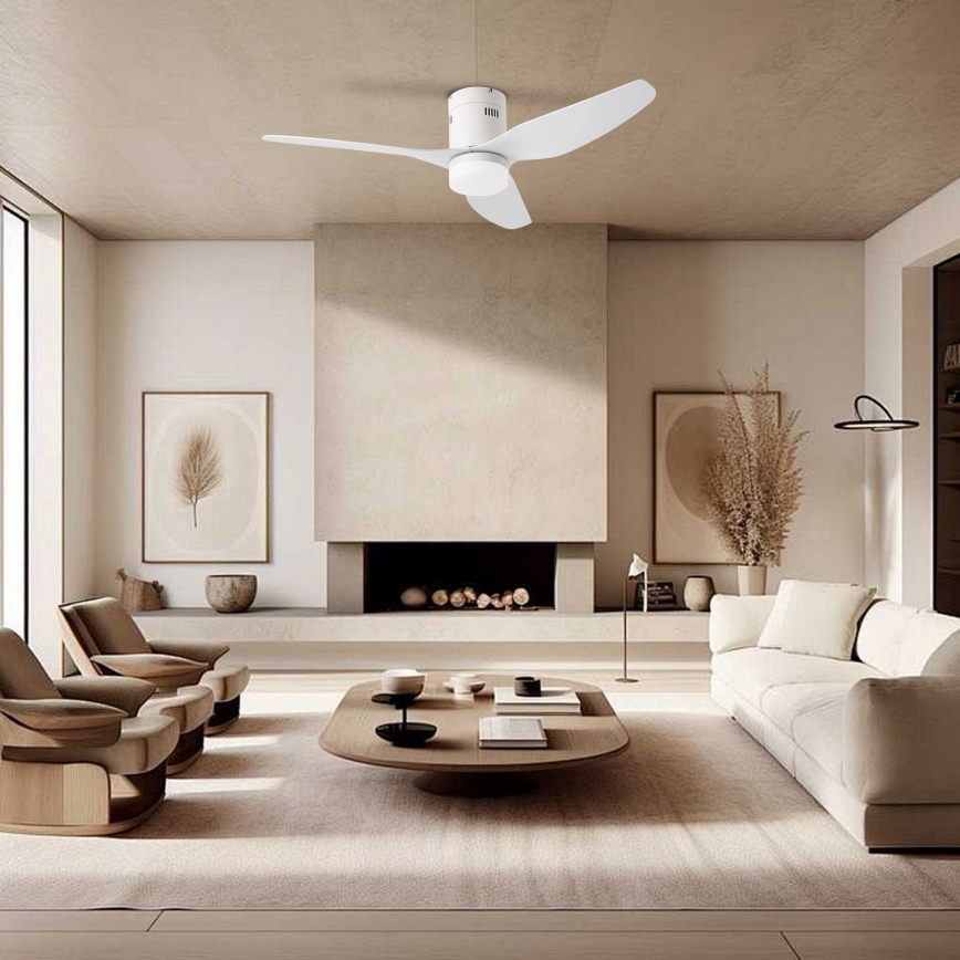 ZEVENTI - Ventilador de techo LED PADUA LED/18W/230V 3000/4000/6000K Wi-Fi Tuya blanco + control remoto