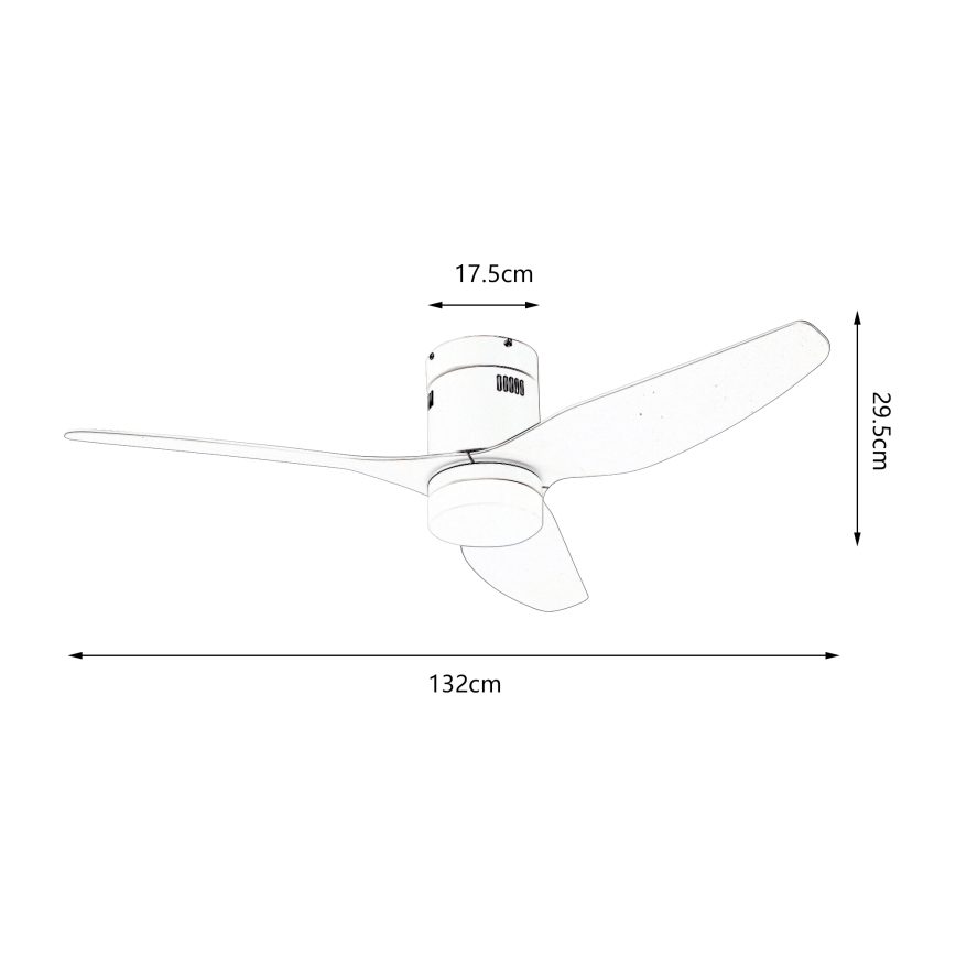 ZEVENTI - Ventilador de techo LED PADUA LED/18W/230V 3000/4000/6000K Wi-Fi Tuya blanco + control remoto