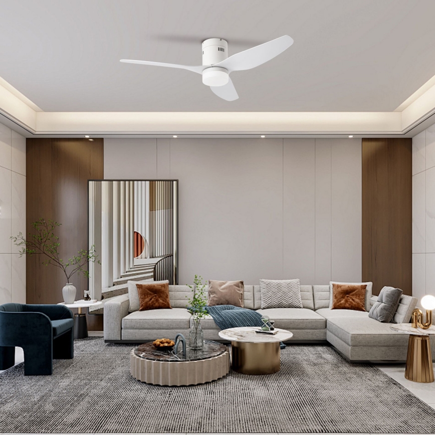 ZEVENTI - Ventilador de techo LED PADUA LED/18W/230V 3000-6000K Wi-Fi Tuya blanco + mando a distancia