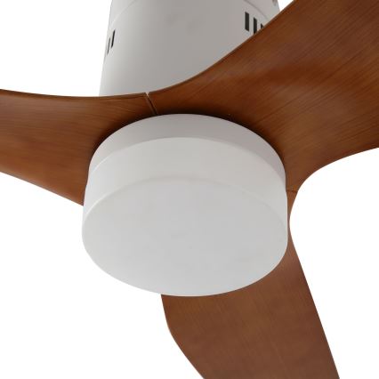 ZEVENTI - Ventilador de techo LED regulable PADUA LED/18W/230V 3000-6000K Wi-Fi Tuya blanco/marrón + control remoto