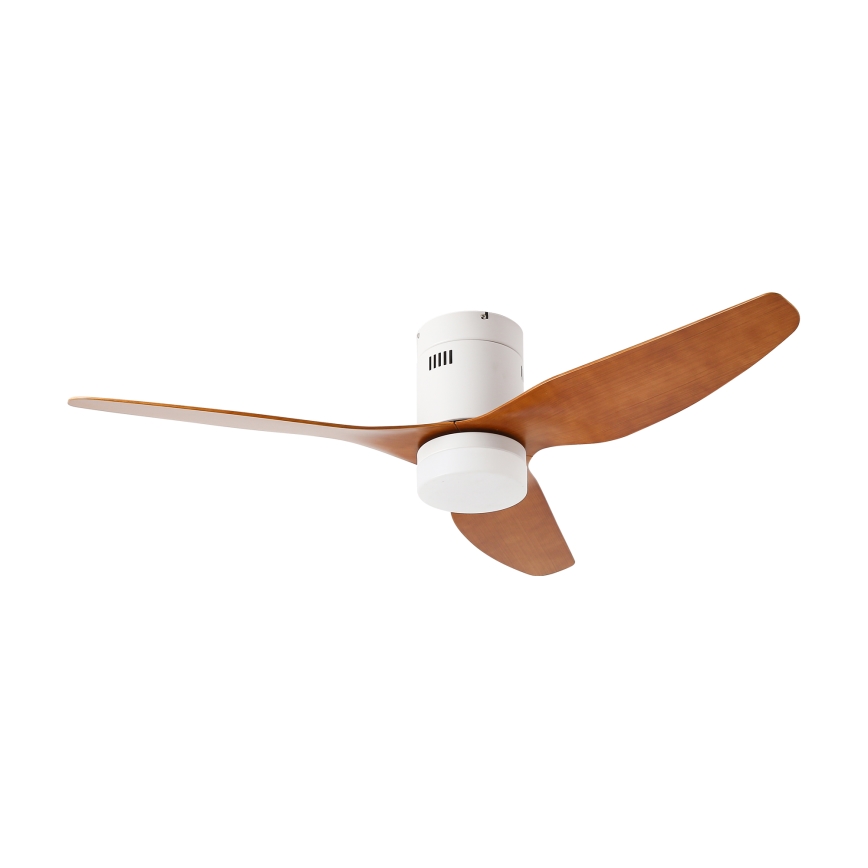 ZEVENTI - Ventilador de techo LED PADUA LED/18W/230V 3000/4000/6000K Wi-Fi Tuya blanco/marrón + mando a distancia