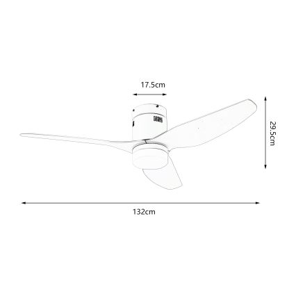 ZEVENTI - Ventilador de techo LED PADUA LED/18W/230V 3000/4000/6000K Wi-Fi Tuya negro + mando a distancia