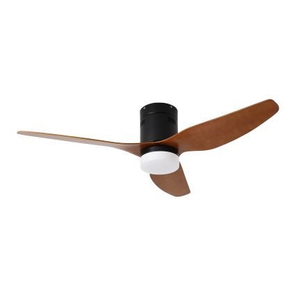 ZEVENTI - Ventilador de techo LED PADUA LED/18W/230V 3000/4000/6000K Wi-Fi Tuya negro/marrón + mando a distancia