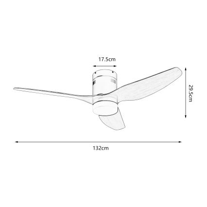 ZEVENTI - Ventilador de techo LED PADUA LED/18W/230V 3000/4000/6000K Wi-Fi Tuya negro/marrón + mando a distancia