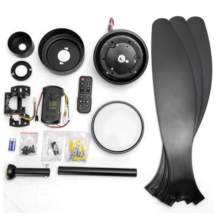 ZEVENTI - Ventilador de techo LED regulable ULUWATU LED/20W/230V 2700-6500K 132 cm negro + mando a distancia