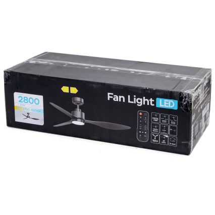 ZEVENTI - Ventilador de techo LED regulable ULUWATU LED/20W/230V 2700-6500K 132 cm negro + mando a distancia