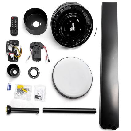 ZEVENTI - Ventilador de techo LED regulable WALKIKI LED/24W/230V 2700-6500K 165 cm negro + mando a distancia