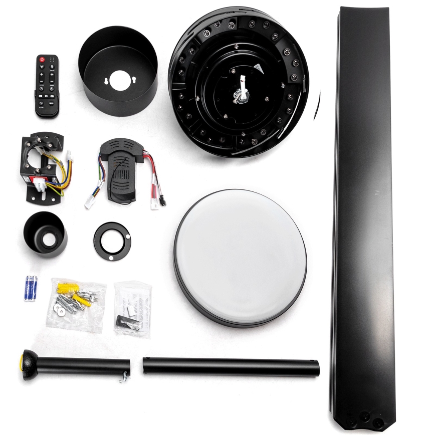 ZEVENTI - Ventilador de techo LED regulable WALKIKI LED/24W/230V 2700-6500K 165 cm negro + mando a distancia