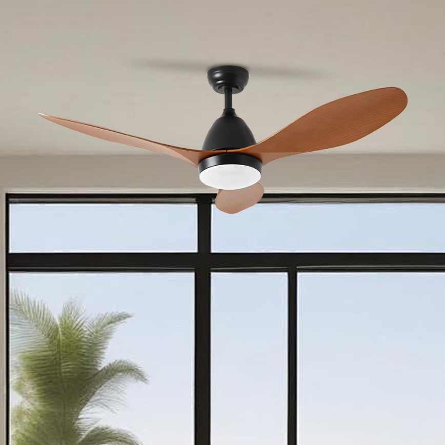 ZEVENTI - Ventilador de techo LED regulable MURO LED/18W/230V 3000-6000K Wi-Fi Tuya negro + control remoto