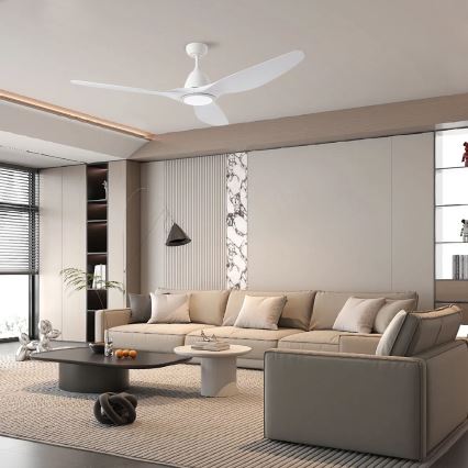 ZEVENTI - Ventilador de techo LED URBINO LED/20W/230V 3000/4000/6000K Wi-Fi Tuya blanco + mando a distancia