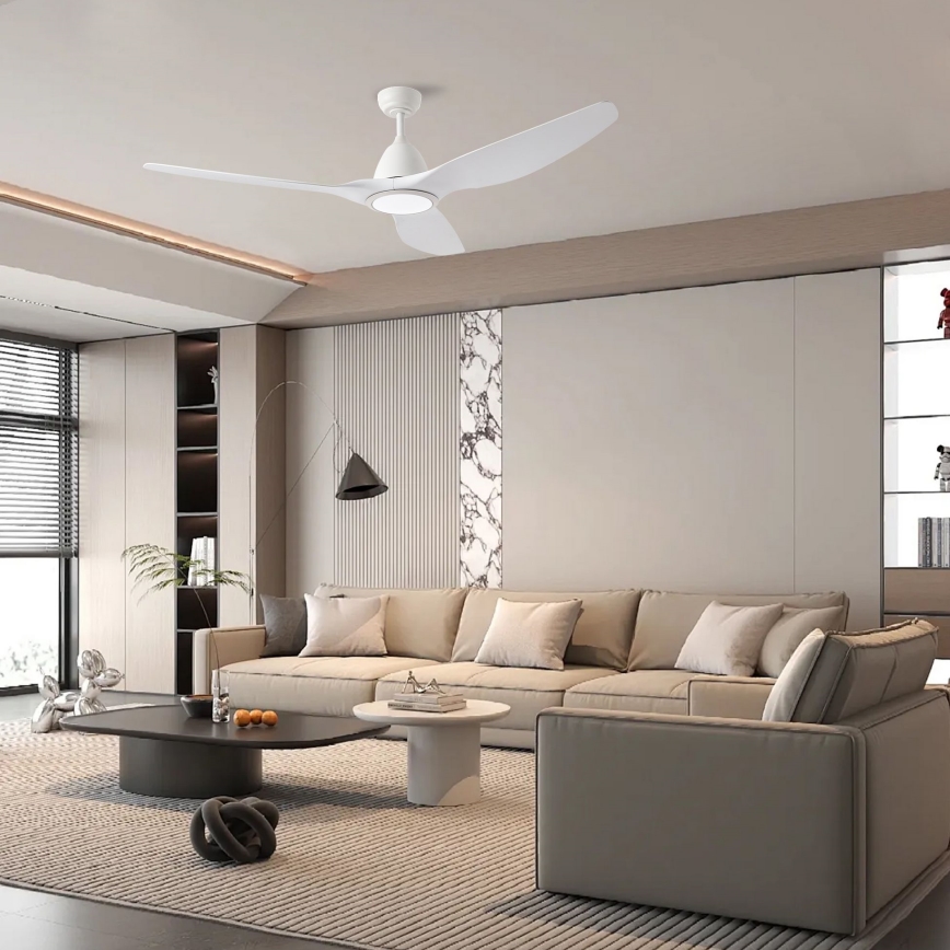 ZEVENTI - Ventilador de techo LED URBINO LED/20W/230V 3000/4000/6000K Wi-Fi Tuya blanco + mando a distancia