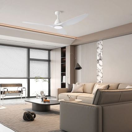 ZEVENTI - Ventilador de techo LED URBINO LED/20W/230V 3000/4000/6000K Wi-Fi Tuya blanco + mando a distancia