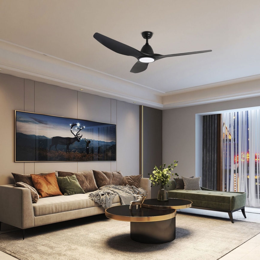 ZEVENTI - Ventilador de techo LED URBINO LED/20W/230V 3000-6000K Wi-Fi Tuya negro + mando a distancia