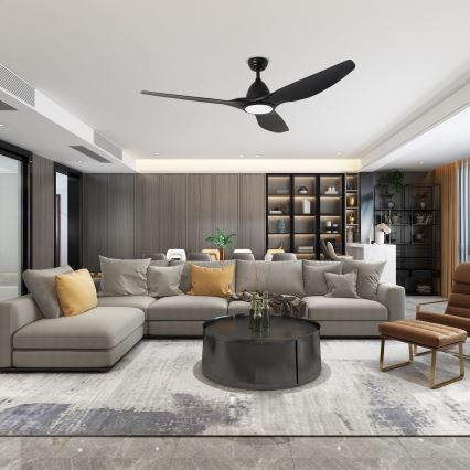 ZEVENTI - Ventilador de techo LED URBINO LED/20W/230V 3000/4000/6000K Wi-Fi Tuya negro + mando a distancia