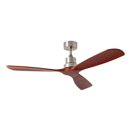 ZEVENTI - Ventilador de techo LIONI Wi-Fi Tuya cromo mate/roble + control remoto