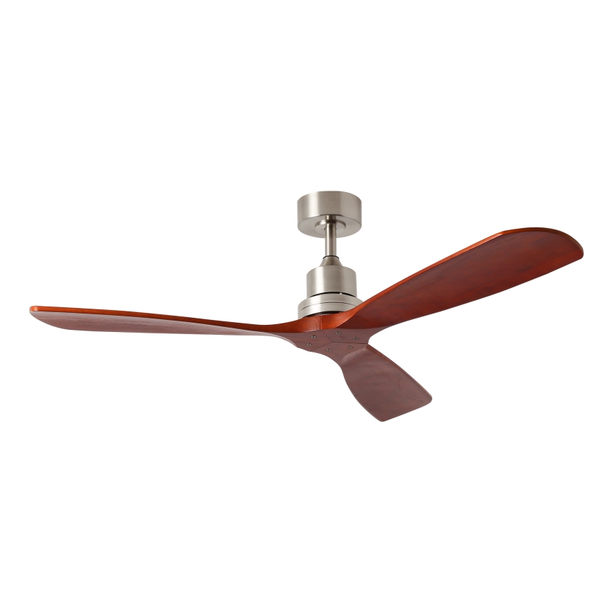 ZEVENTI - Ventilador de techo LIONI Wi-Fi Tuya cromo mate/roble + control remoto