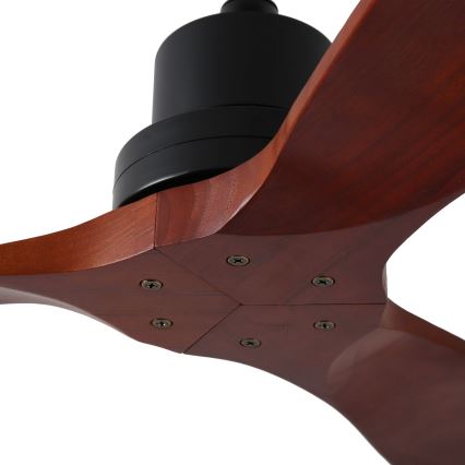 ZEVENTI - Ventilador de techo LIONI Wi-Fi Tuya negro/roble + control remoto