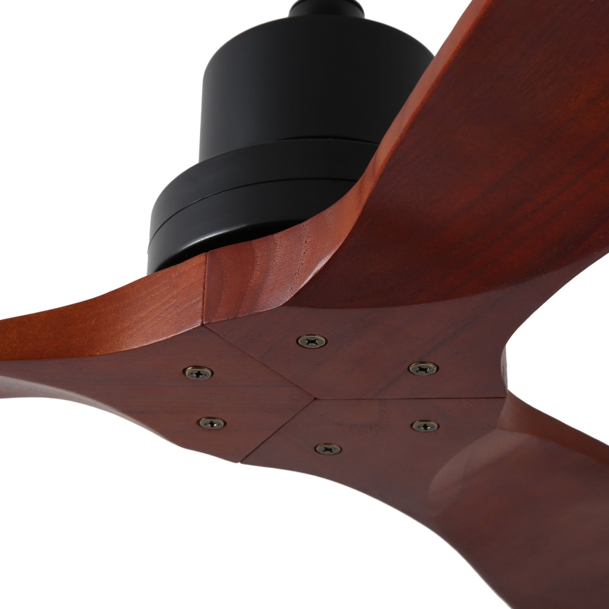 ZEVENTI - Ventilador de techo LIONI Wi-Fi Tuya negro/roble + control remoto