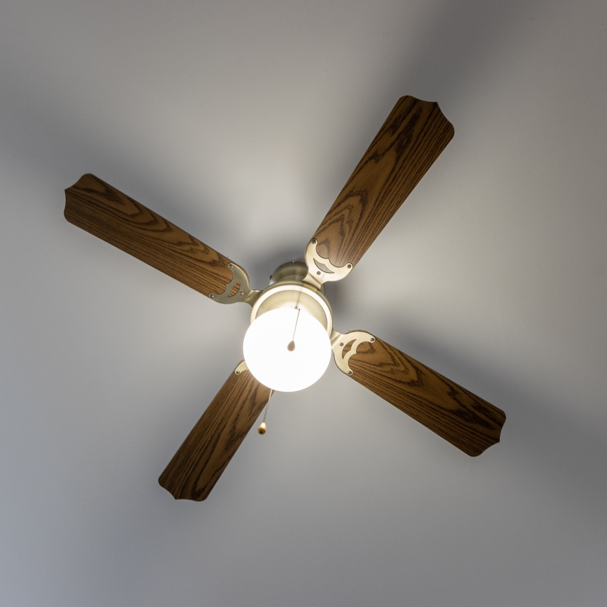 ZEVENTI - Ventilador de techo NAVAGIO 1xE27/60W/230V marrón