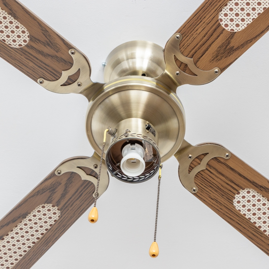 ZEVENTI - Ventilador de techo NAVAGIO 1xE27/60W/230V marrón