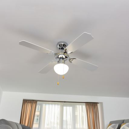 ZEVENTI - Ventilador de techo NAVAGIO 1xE27/60W/230V negro/blanco