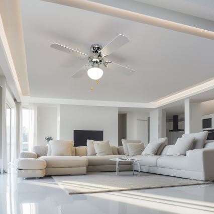 ZEVENTI - Ventilador de techo NAVAGIO 1xE27/60W/230V negro/blanco