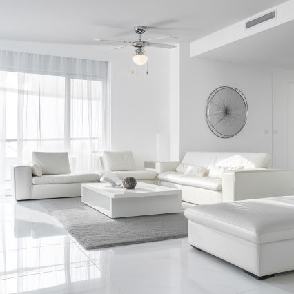 ZEVENTI - Ventilador de techo NAVAGIO 1xE27/60W/230V negro/blanco