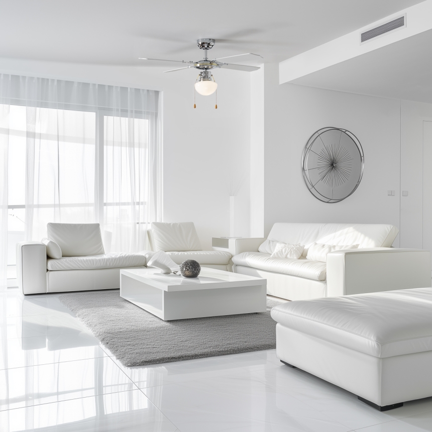 ZEVENTI - Ventilador de techo NAVAGIO 1xE27/60W/230V negro/blanco