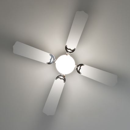 ZEVENTI - Ventilador de techo NAVAGIO 1xE27/60W/230V negro/blanco