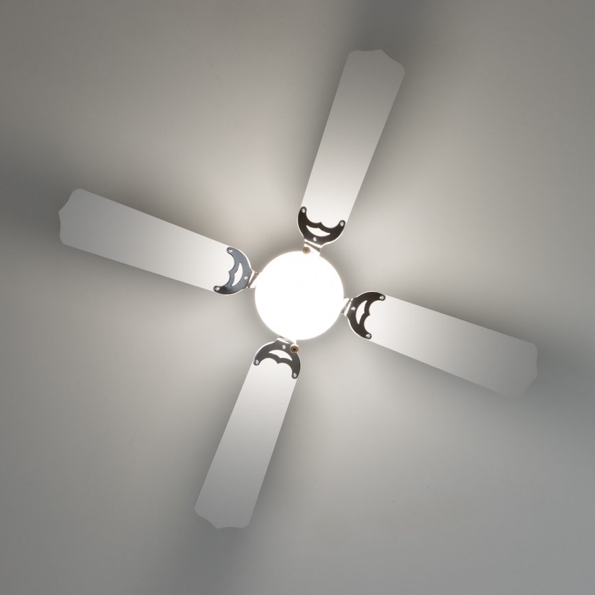 ZEVENTI - Ventilador de techo NAVAGIO 1xE27/60W/230V negro/blanco