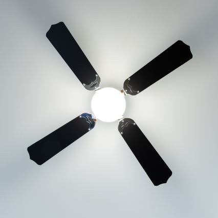 ZEVENTI - Ventilador de techo NAVAGIO 1xE27/60W/230V negro/blanco