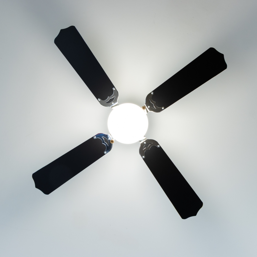 ZEVENTI - Ventilador de techo NAVAGIO 1xE27/60W/230V negro/blanco