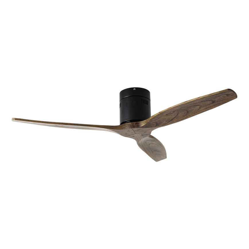 ZEVENTI - Ventilador de techo SPELLO Wi-Fi Tuya negro/roble + control remoto
