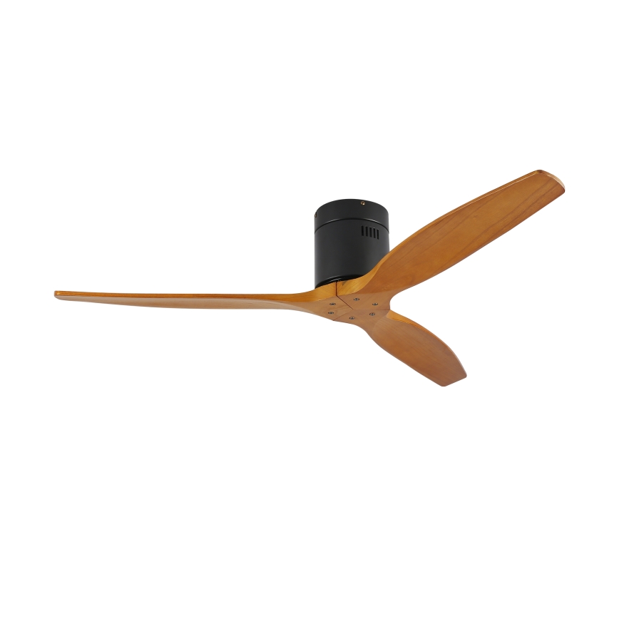 ZEVENTI - Ventilador de techo SPELLO Wi-Fi Tuya negro/roble + control remoto