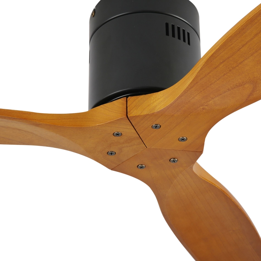 ZEVENTI - Ventilador de techo SPELLO Wi-Fi Tuya negro/roble + control remoto