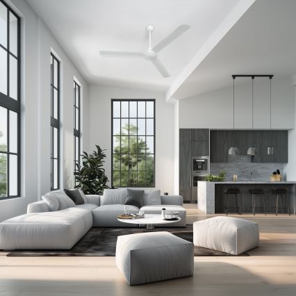 ZEVENTI - Ventilador de techo TOFINO blanco
