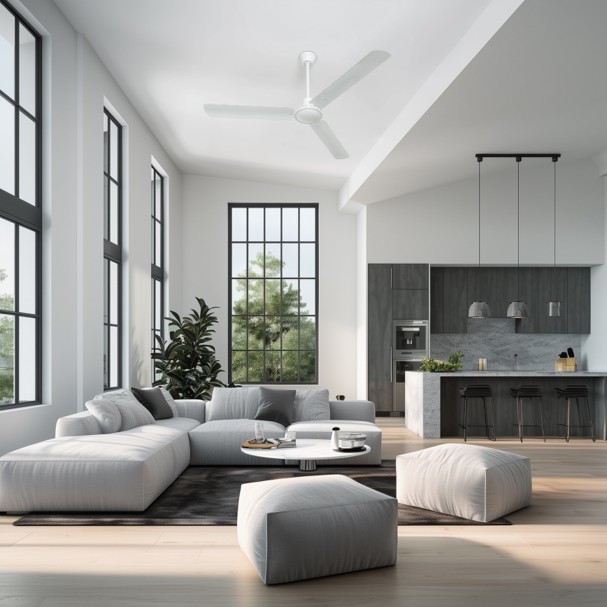 ZEVENTI - Ventilador de techo TOFINO blanco