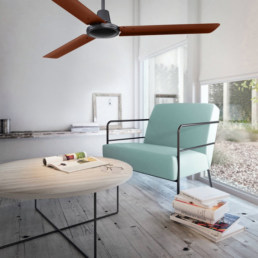 ZEVENTI - Ventilador de techo TOFINO marrón