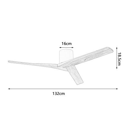 ZEVENTI - Ventilador de techo VELLON Wi-Fi Tuya blanco/paulownia + mando a distancia