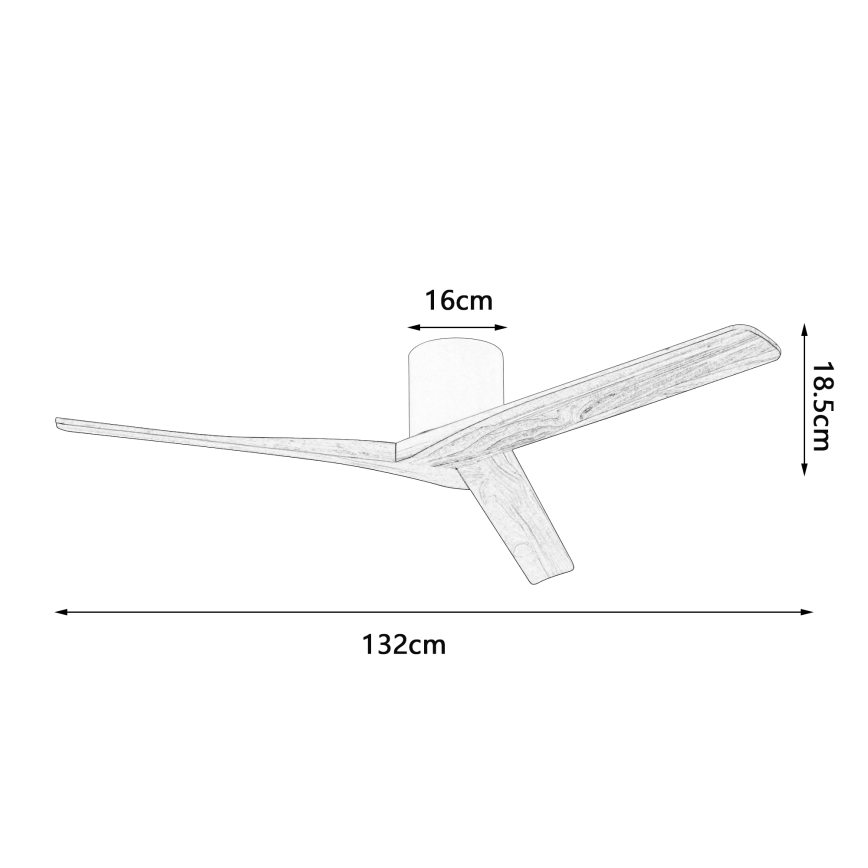 ZEVENTI - Ventilador de techo VELLON Wi-Fi Tuya negro/nogal + mando a distancia